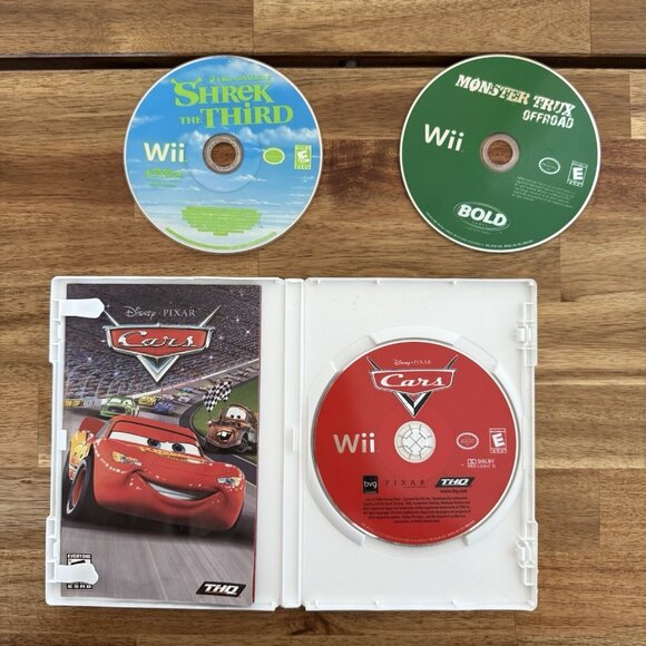 Nintendo Wii 3 Games Bundle Disney Pixar Cars Monster Trux Offroad, Shrerk The 3 - Picture 2 of 16